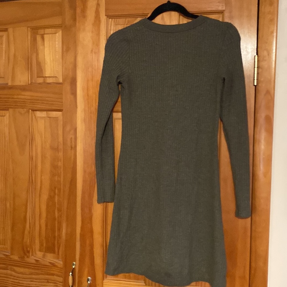 American Eagle Waffle Dress Olive Green Size XS - Picture 4 of 4